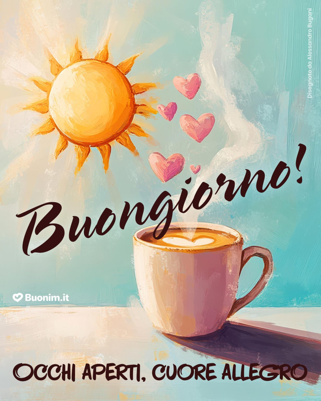 buon giorno con caffe e cornetto