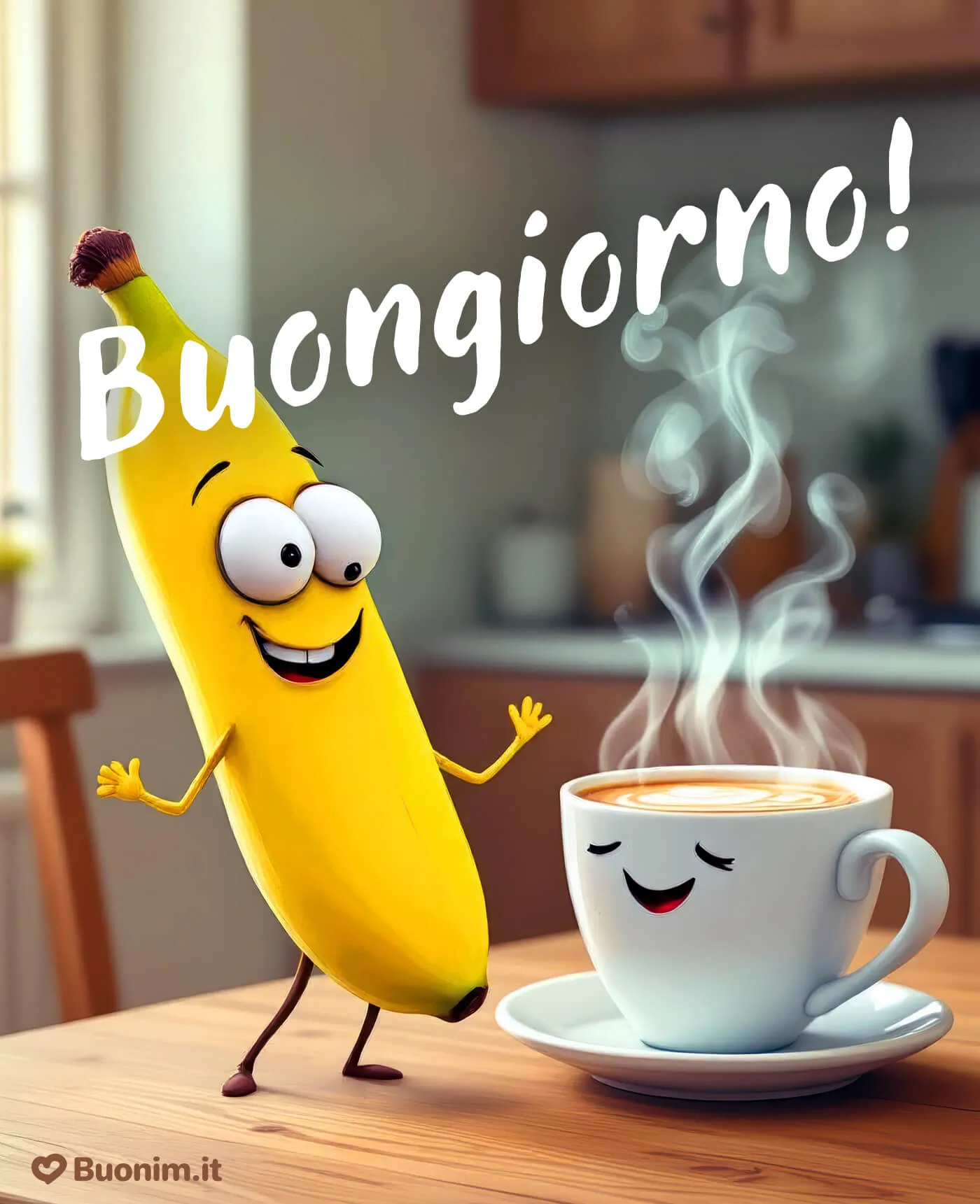 Un buongiorno bello per chi ami Un buongiorno caldo e divertente per portare un sorriso a chi ti è vicino