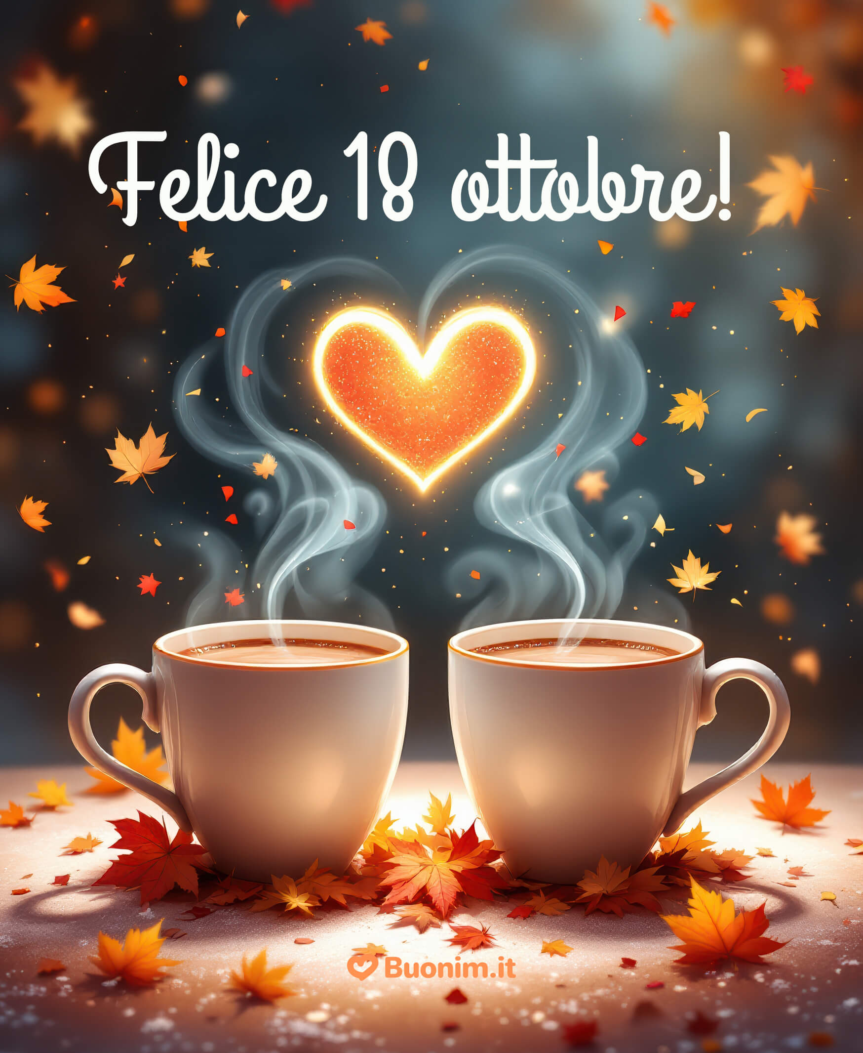 Felice 18 ottobre con il cuore colmo d’affetto Un buongiorno che profuma d’amore e di dolci emozioni. Lascia che la tenerezza di questa giornata ti accompagni e scaldi chi ami con un pensiero sincero.