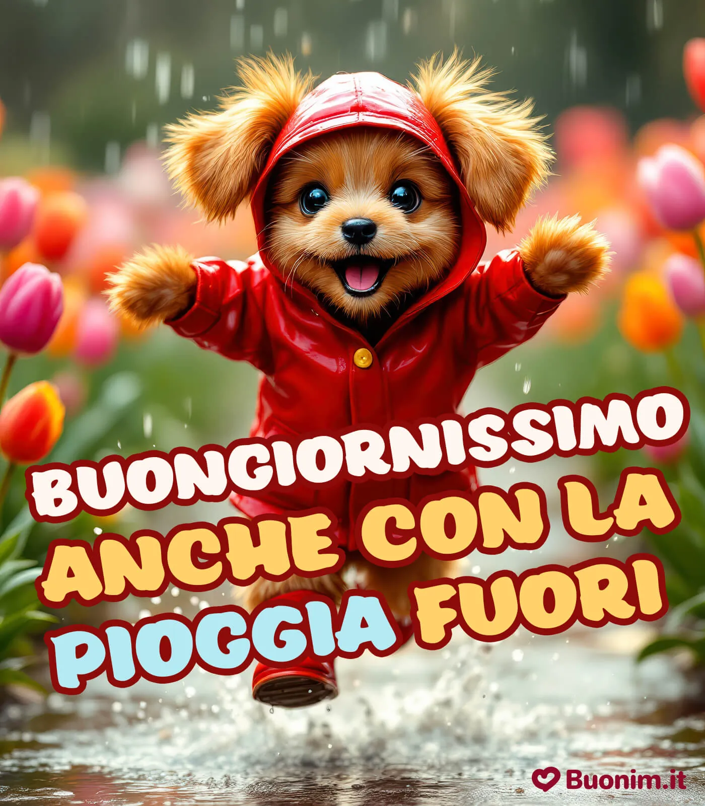 Un buongiorno spiritoso con la pioggia per iniziare col sorriso