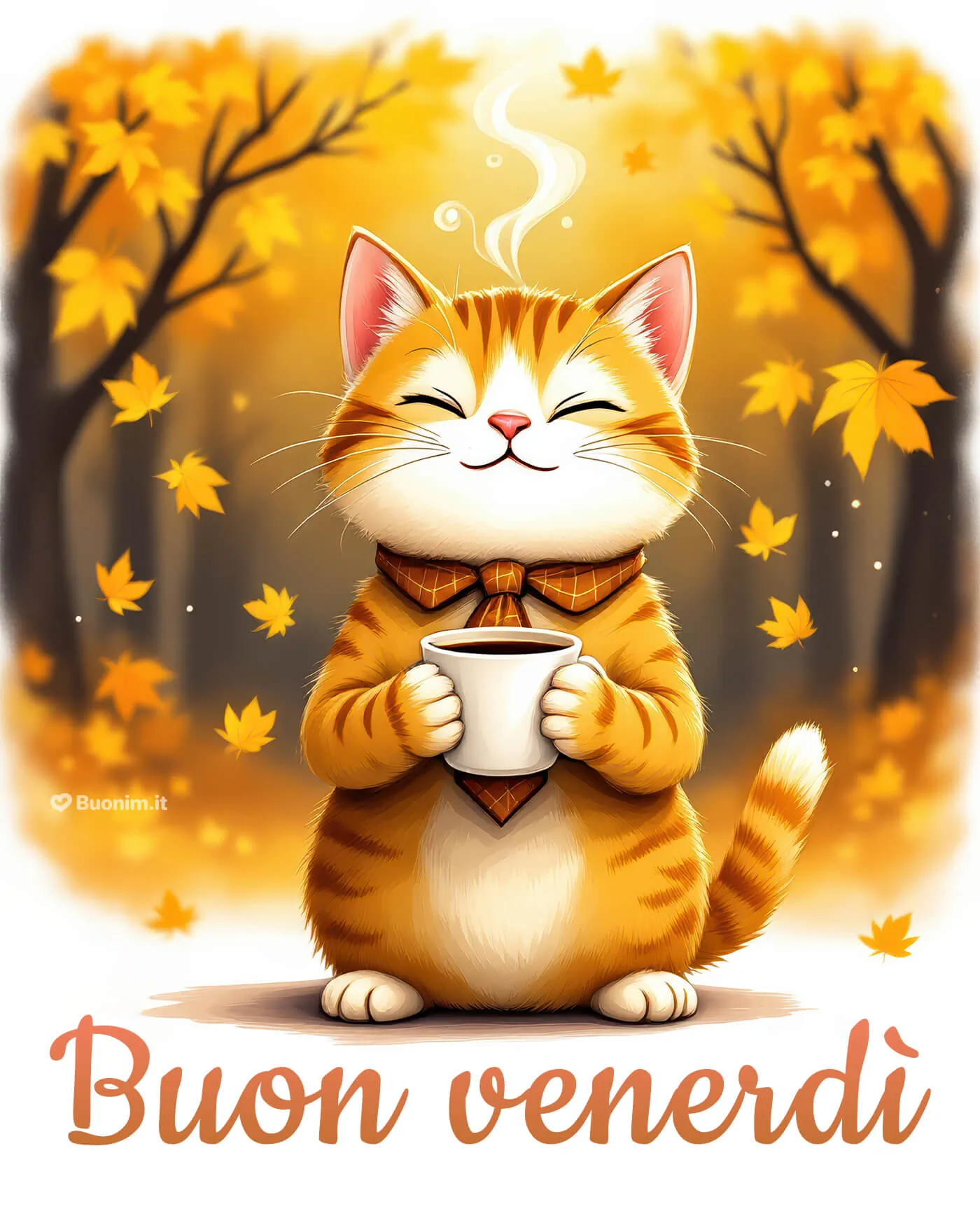 Un felice venerdì autunnale con il profumo del caffè che scalda l’anima