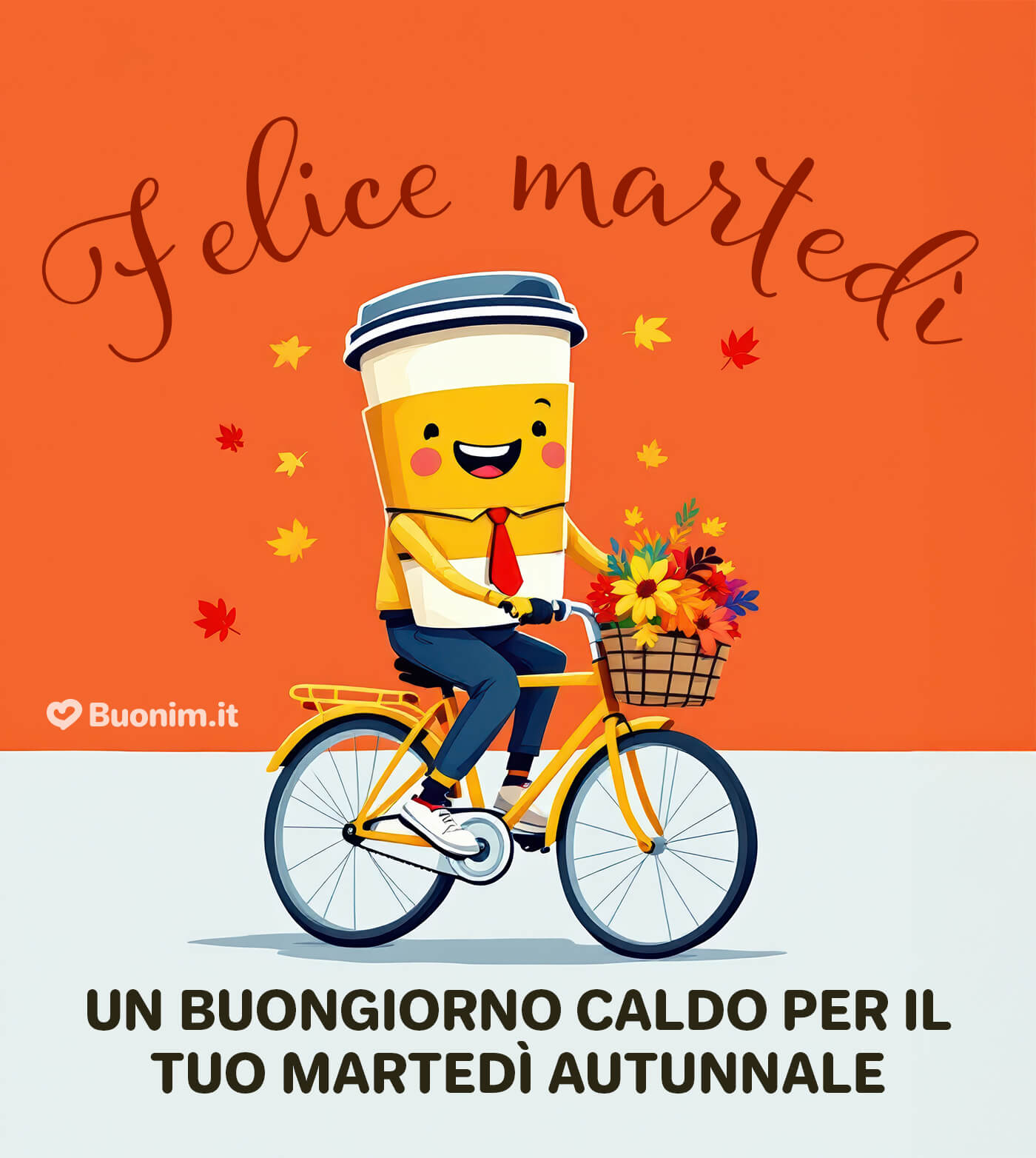 Felice martedì autunnale con frasi piene di affetto Un martedì autunnale che profuma di caffè e sorrisi