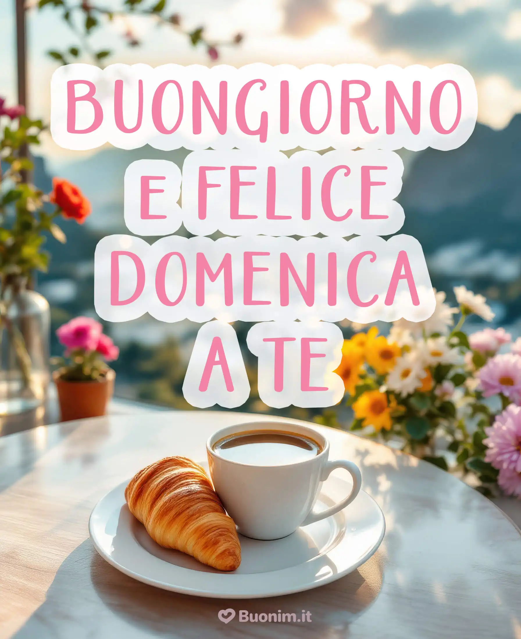 Un pensiero affettuoso per augurarti una domenica felice e luminosa come il sole che splende