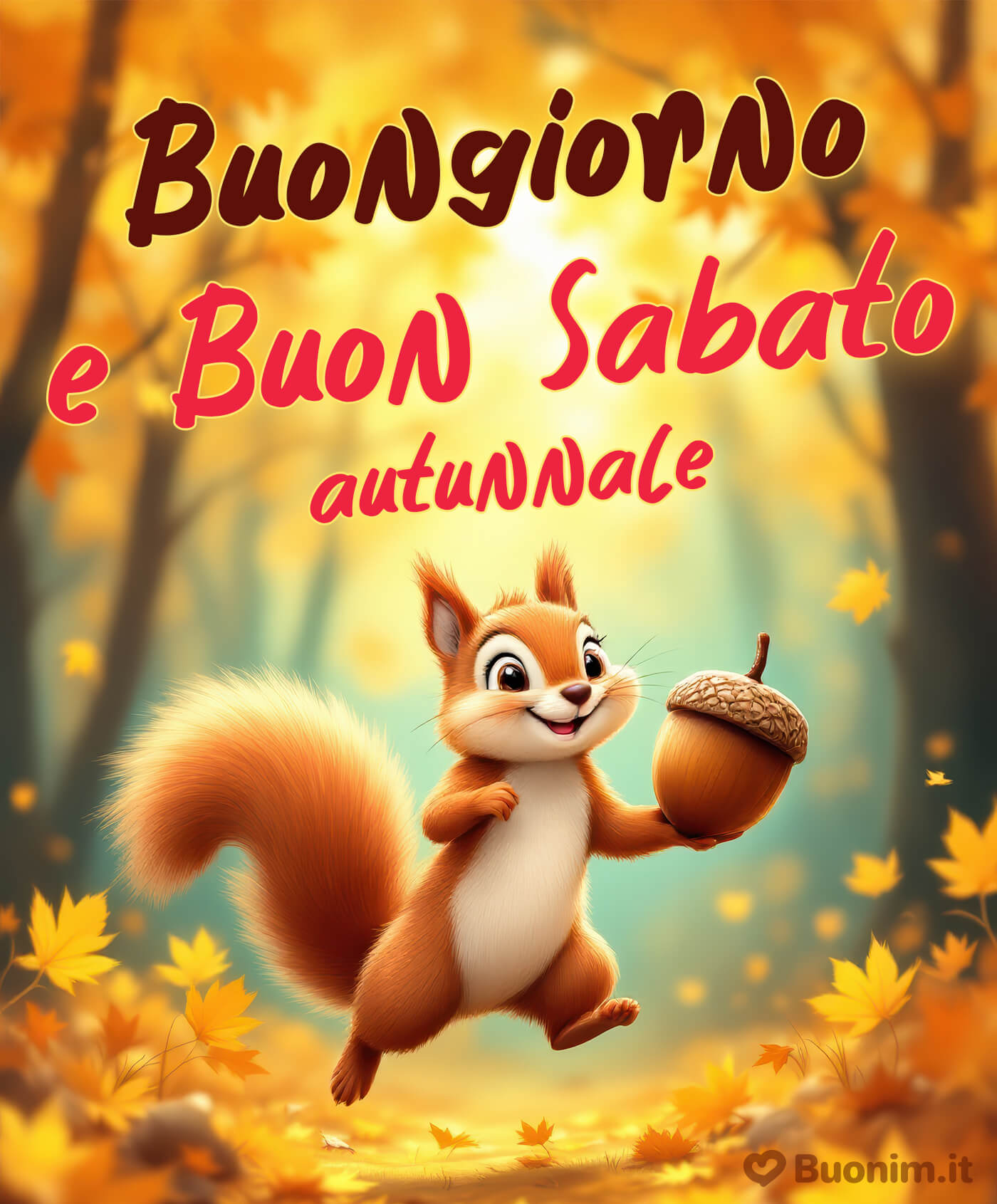 Immagini nuove gratis di buon sabato autunnale per WhatsApp Un sabato autunnale di abbracci e allegria