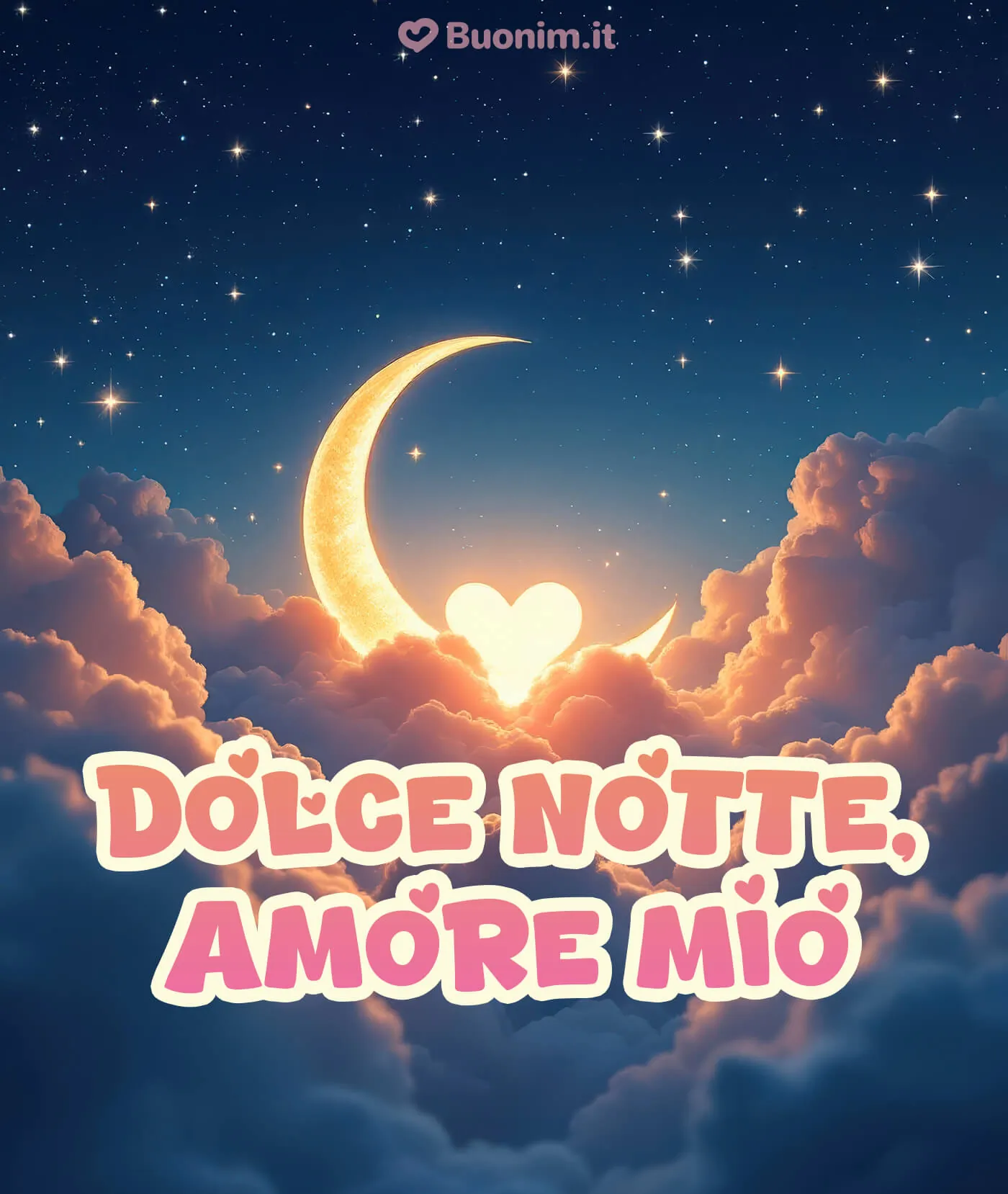 Una dolce notte con parole belle e immagini gratis per chi vuoi bene