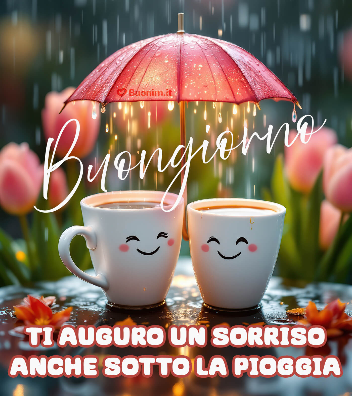 Immagini romantiche di pioggia per accompagnare un buongiorno d’amore Una frase dolce per rallegrare il cuore in un giorno di pioggia