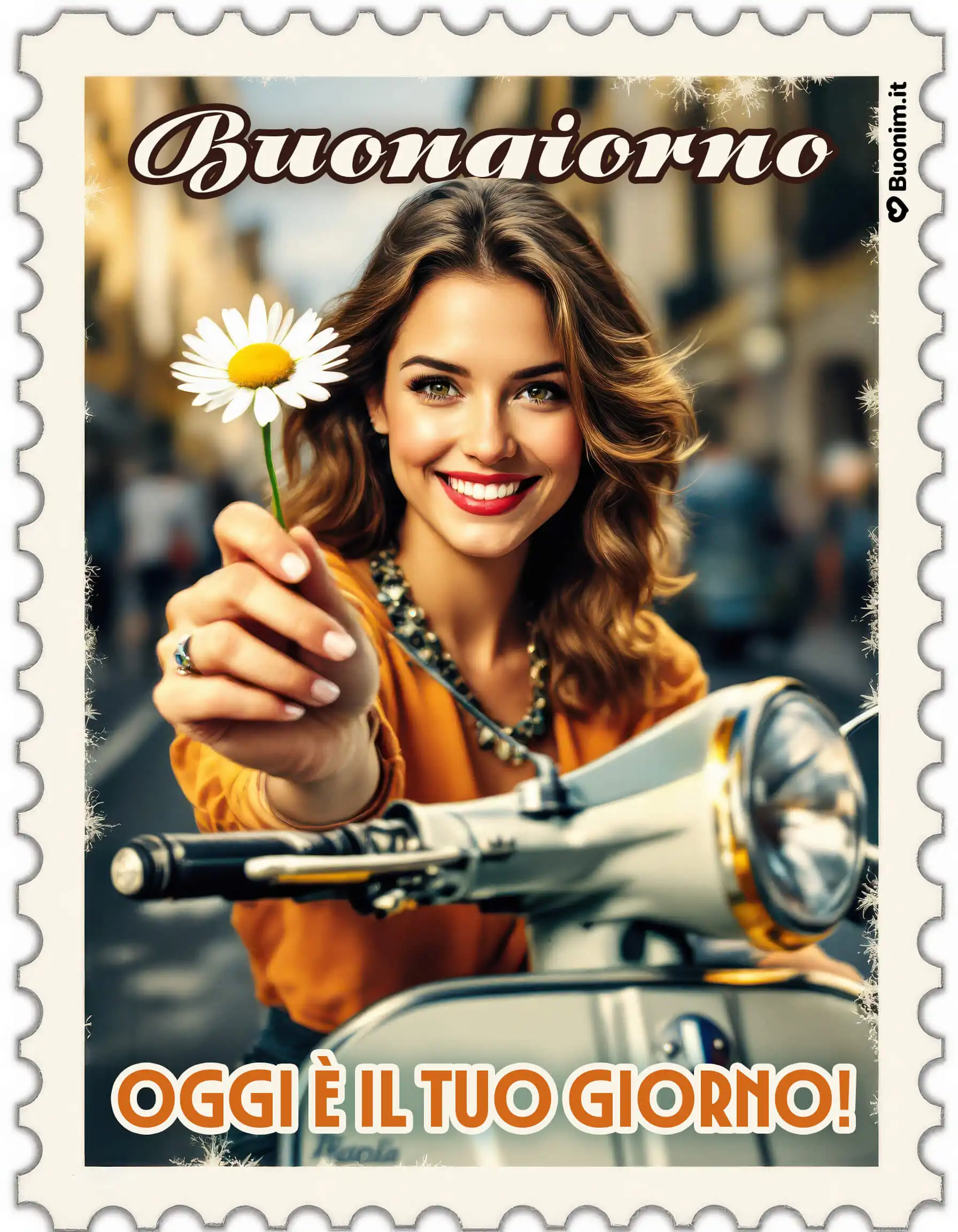 Sorriso luminoso e vento sul viso fanno volare il cuore. Che questo 20 novembre ti porti coraggio e piccole gioie da collezionare. Invia questa cartolina a chi ha bisogno di una spinta tenera.