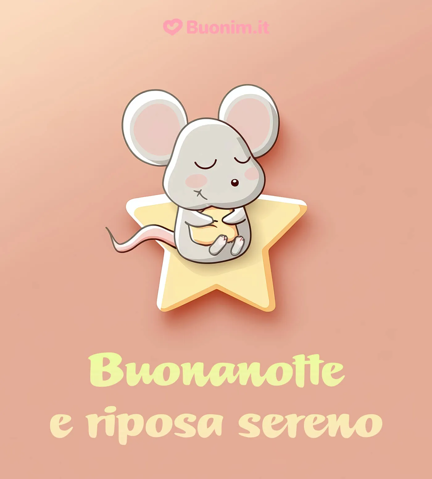 Una nuova immagine di dolce notte con un abbraccio affettuoso per augurare sogni sereni