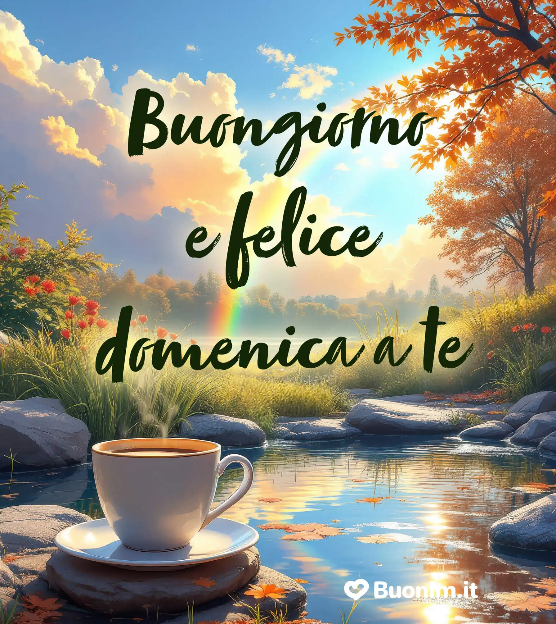 Un’immagine che porta serenità e calore, perfetta per augurarti una domenica piena di pace e dolcezza da condividere con chi ami