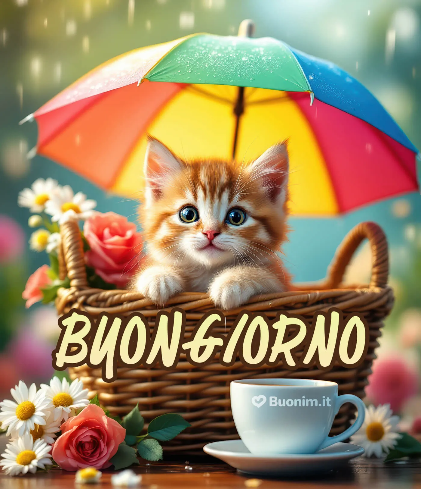 Un’immagine di buongiorno con la pioggia gratis per portare luce alla giornata