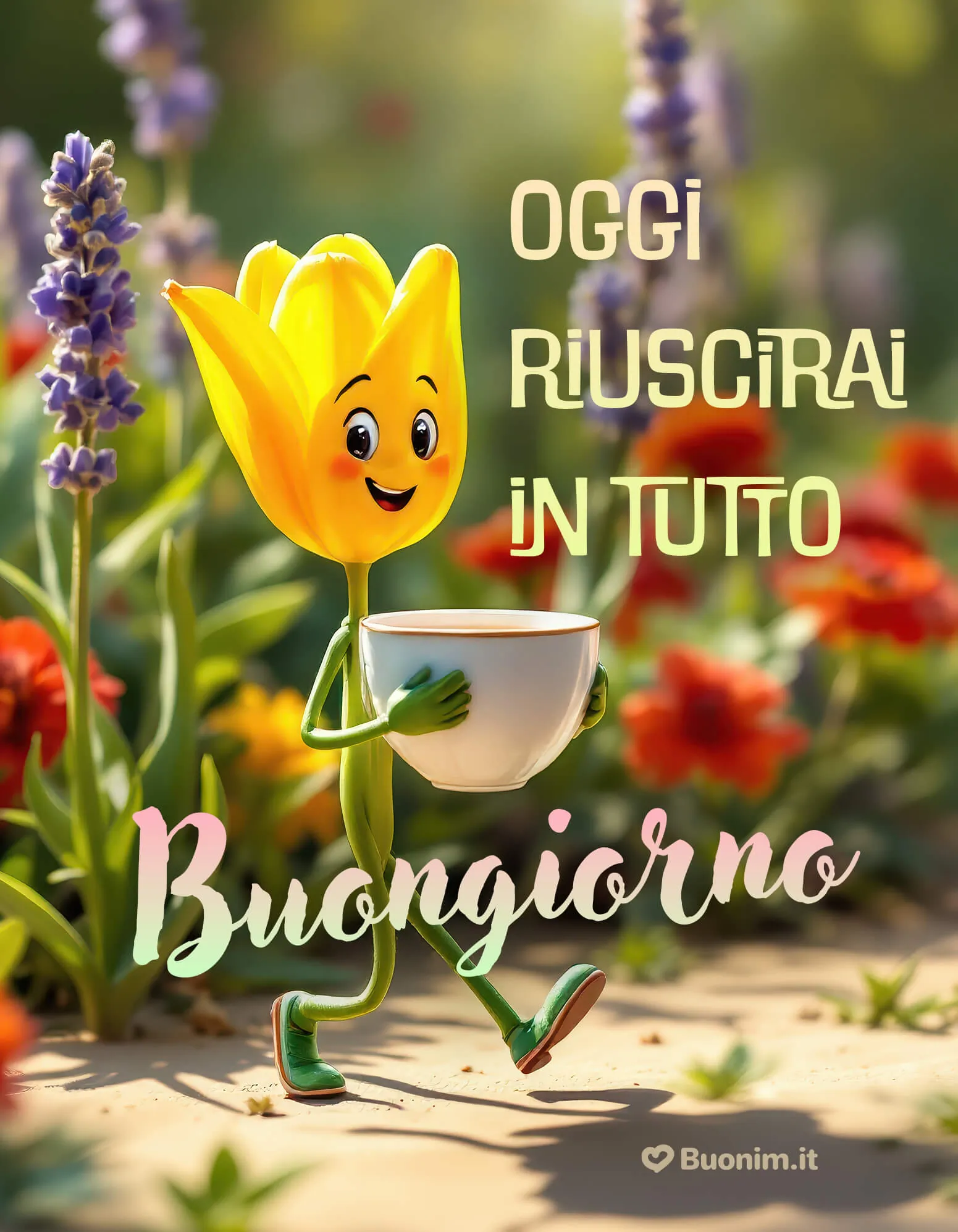 Immagine di buongiorno il lato in fiore Un’immagine di buongiorno il lato in fiore per iniziare la giornata col cuore aperto