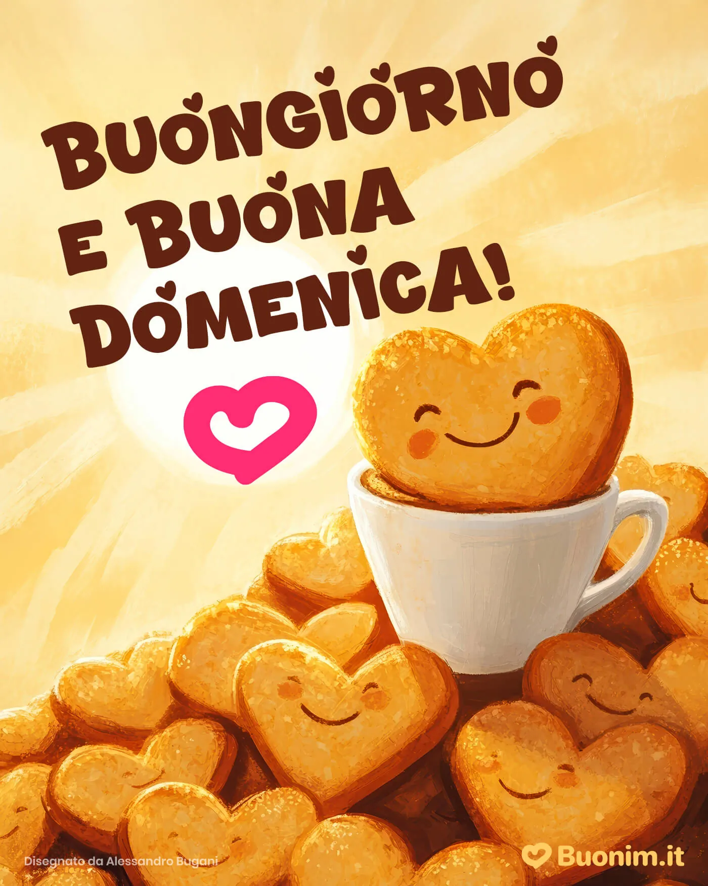 Un’immagine di buongiorno nuovissimo della domenica per augurare una giornata piena di luce