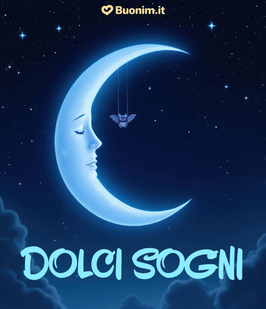 Un’immagine dolce e serena per augurare sogni d’oro e una notte di pace