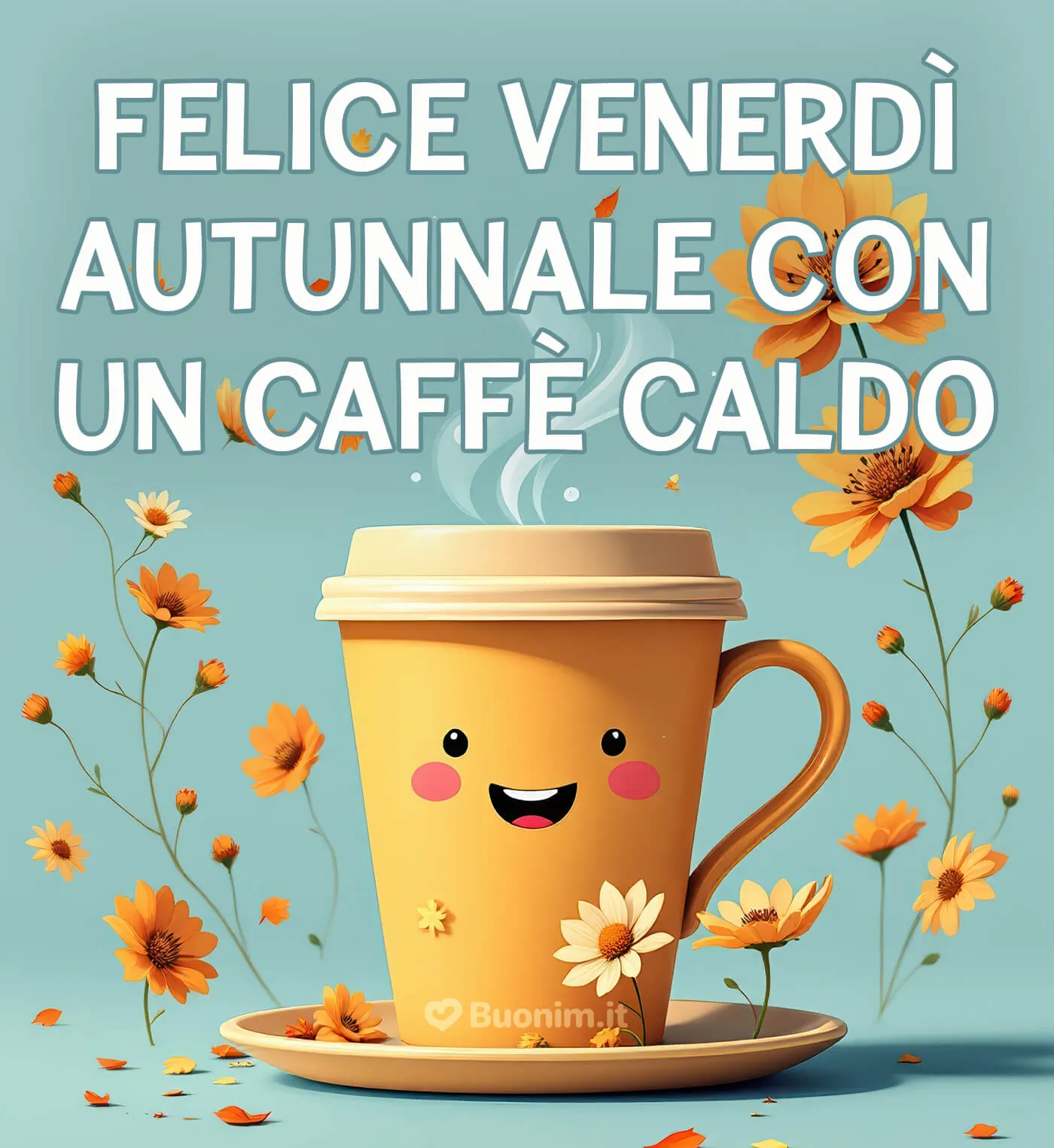 Un’immagine elegante di buongiorno per un felice venerdì autunnale