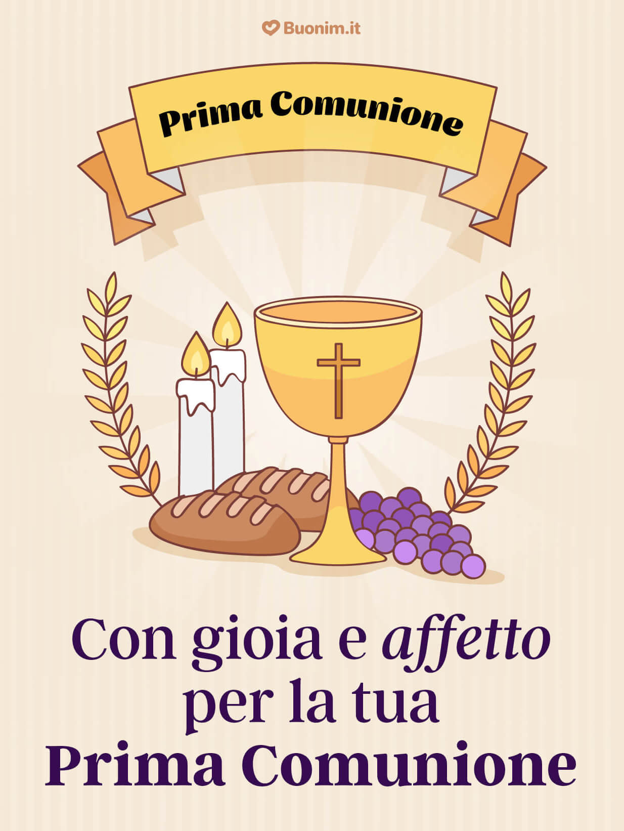 Biglietti di prima comunione belli e pronti da inviare Un’immagine elegante per la prima comunione da dedicare con stile