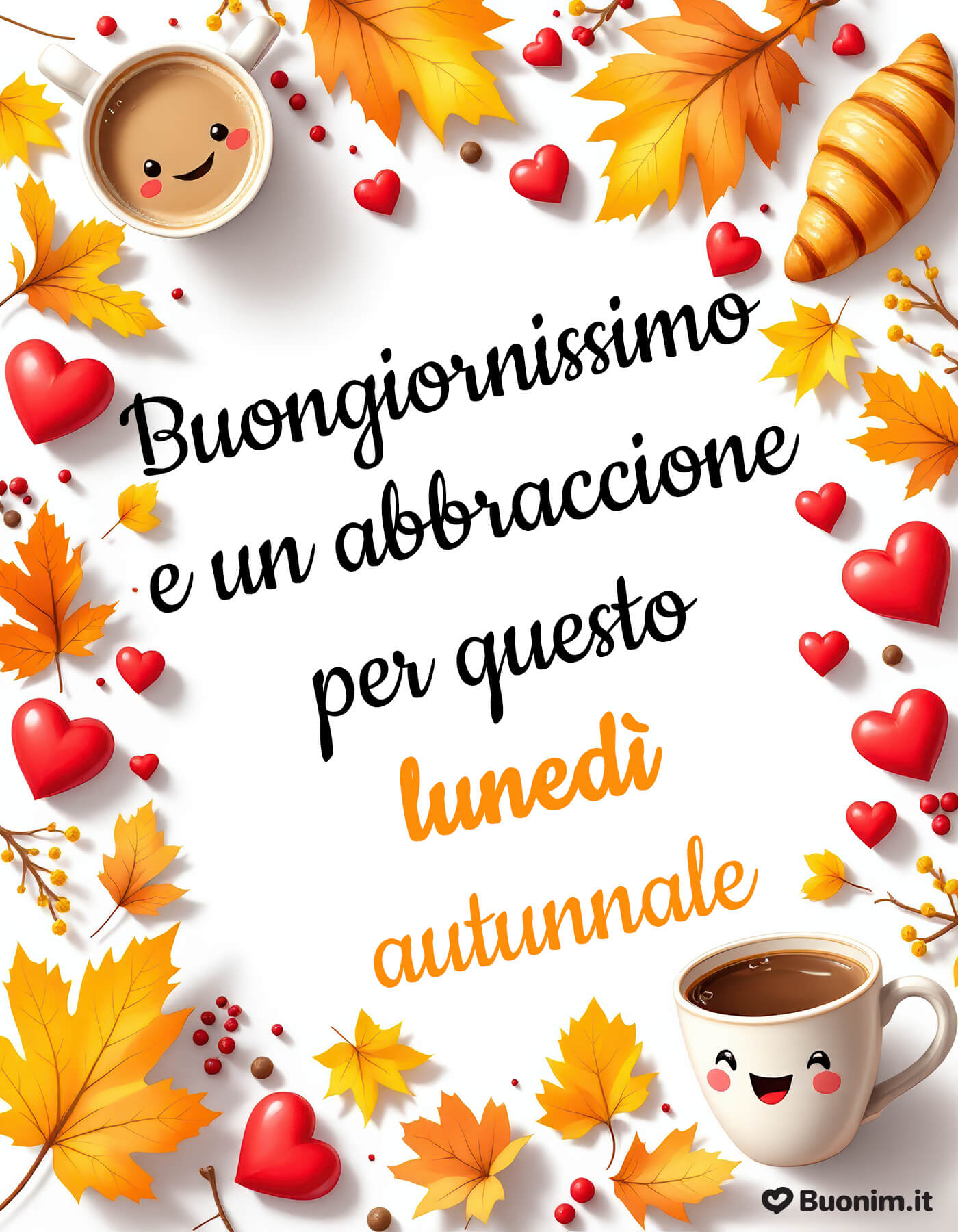 Immagini gratuite e messaggi dolci per un felice lunedì autunnale Un’immagine elegante per un messaggio dolce e affettuoso in questo ottobre speciale