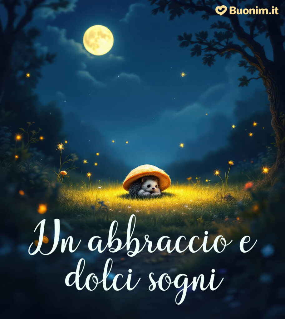 Un’immagine magica con sogni dolci per accompagnare un buon riposo