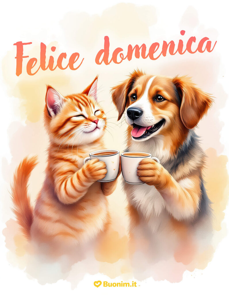 Un’immagine spiritosa di buona domenica per iniziare la giornata con leggerezza e affetto