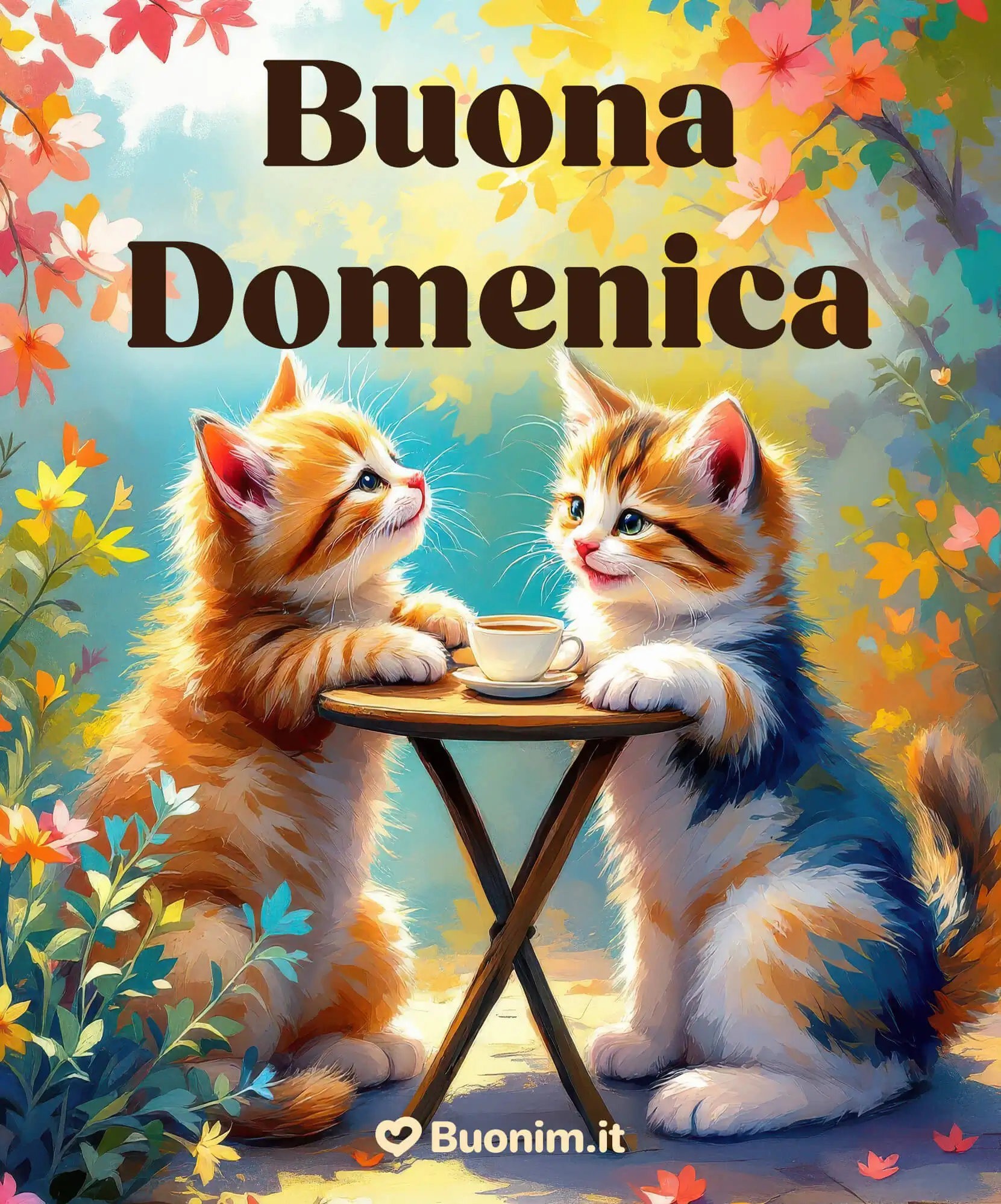 Un’immagine tenerissima da mandare per augurare una domenica piena di affetto, colori e momenti di felicità