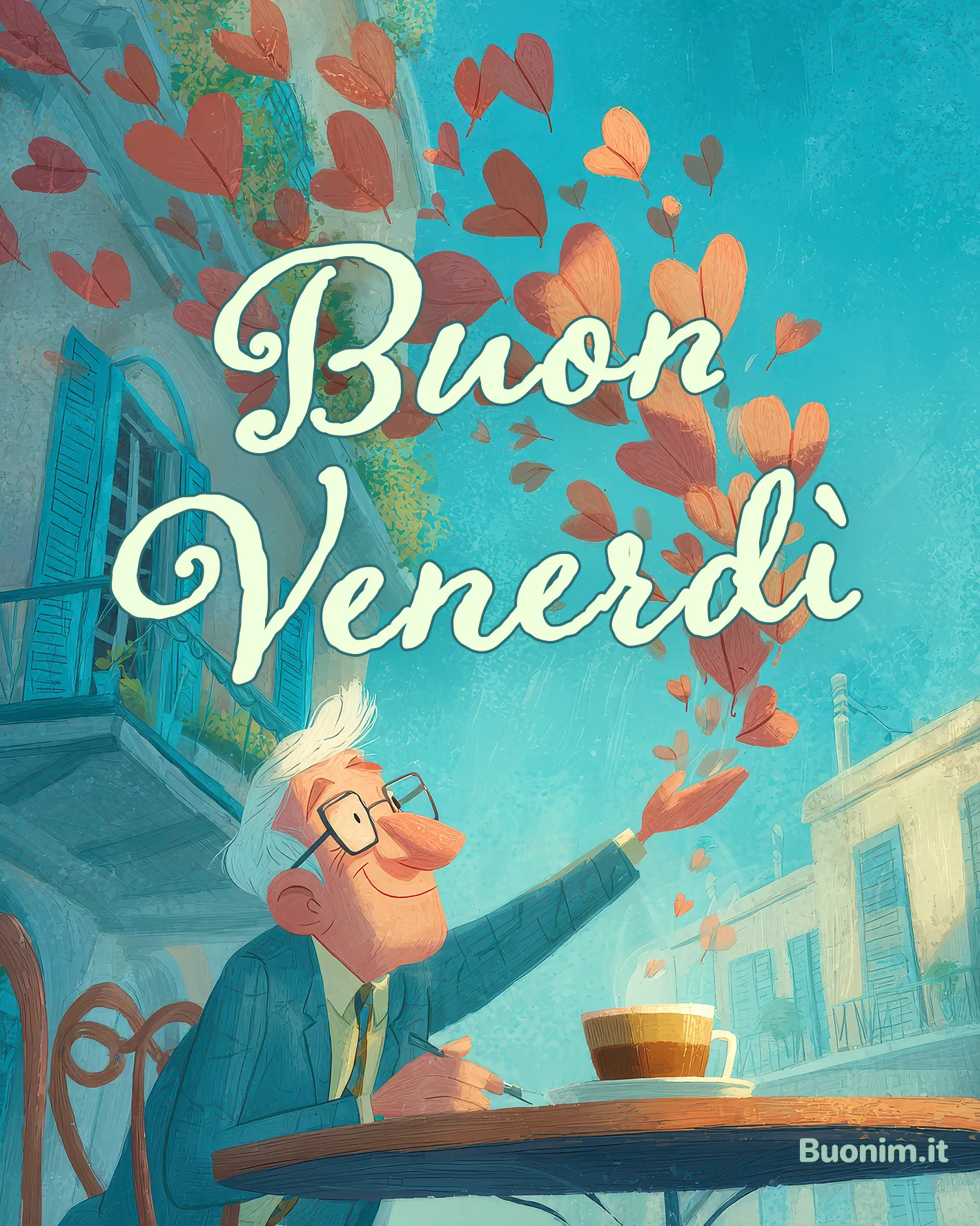 Venerdì di luce, buongiorno con caffè caldo Nel profumo del caffè, questo buongiorno di venerdì invita a prendere tutto con calma. Ti auguro una buona giornata piena di leggerezza e piccoli baci.